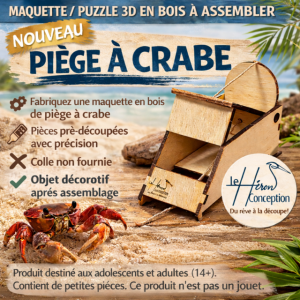 Puzzle 3D en bois - Piège à crabe