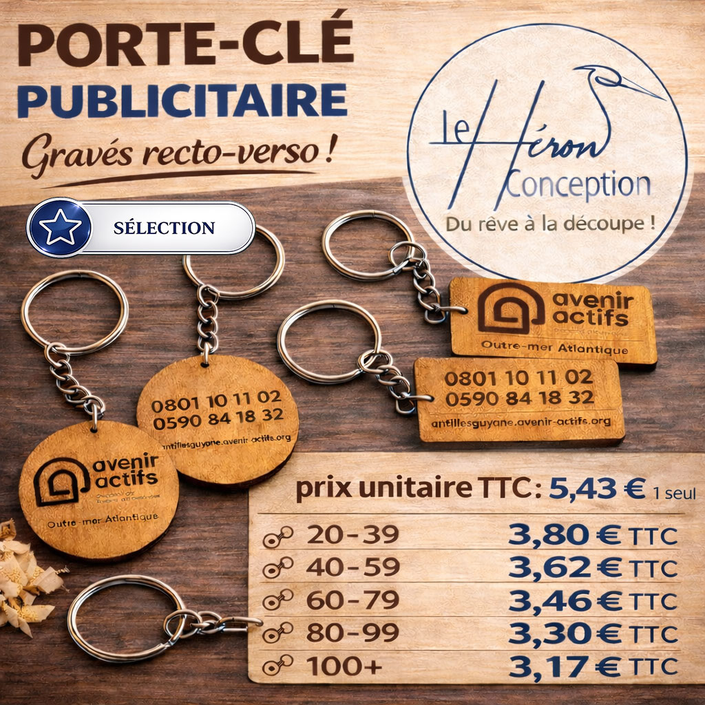 Porte clés publicitaire - Bois -Sélection