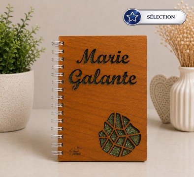 Carnet couverture Bois - Marie-Galante ligne - Spirale métallique - Sélection – Image 2
