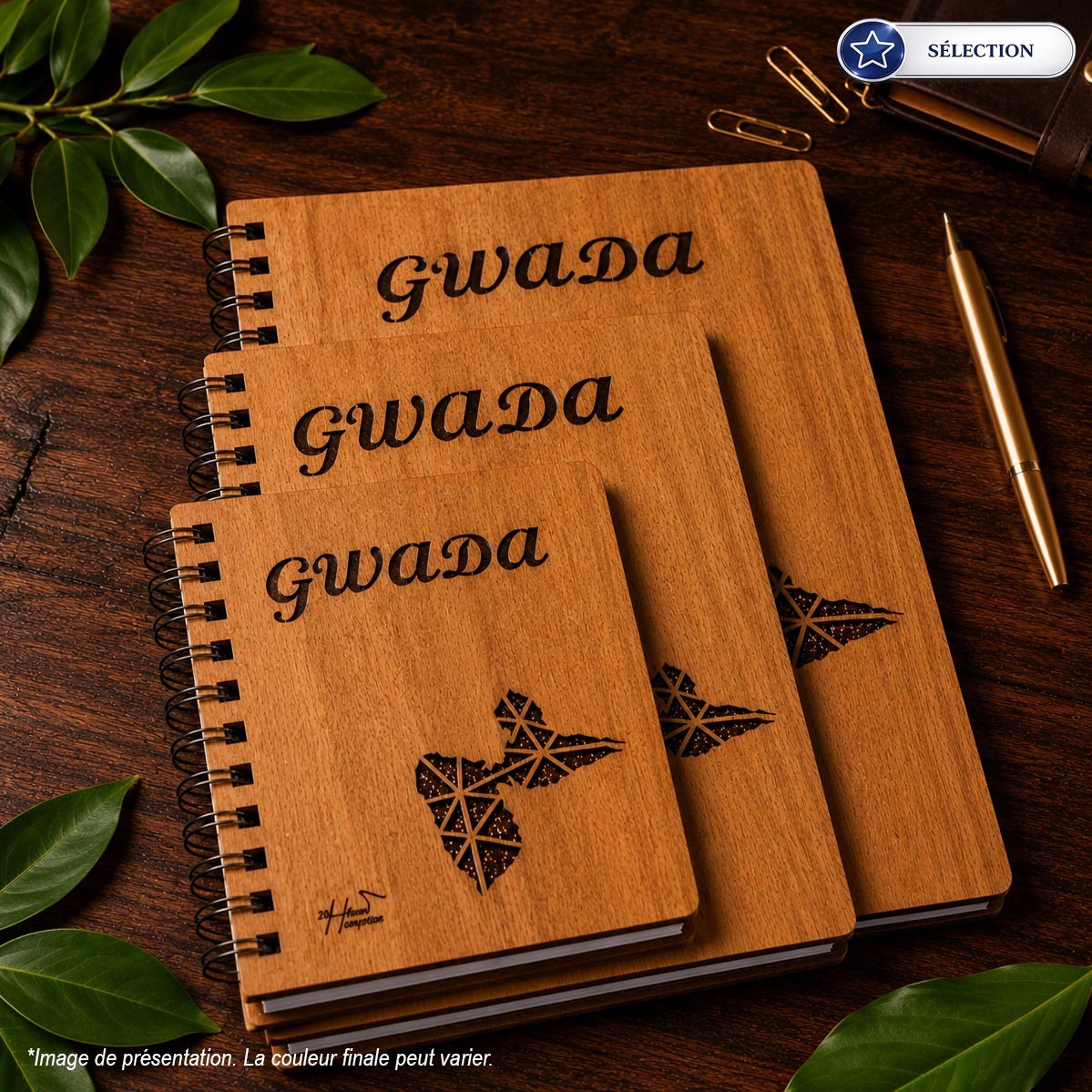 Carnet couverture Bois - Spirale métallique - Sélection