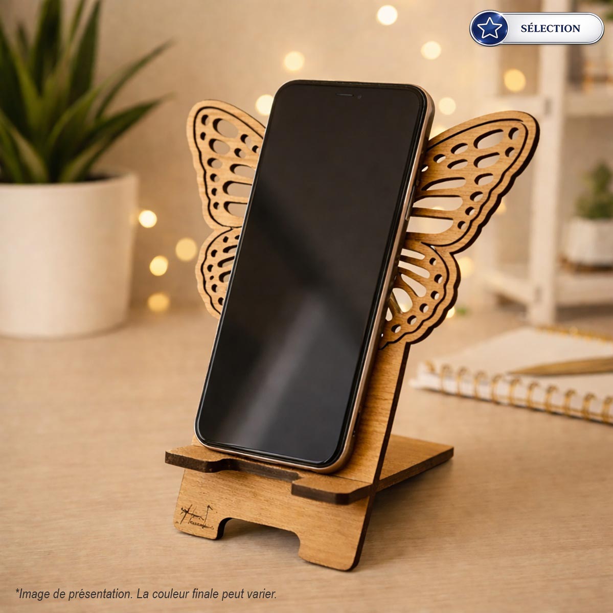 Support téléphone Contour Motif - Bois - Sélection – Image 2